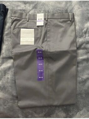 Perry Ellis Premium Flex Twill Dress Pants - Gray